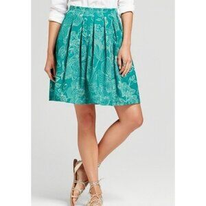 ISANI Women's Size S Green mini Pleated Floral Pattern Skirt